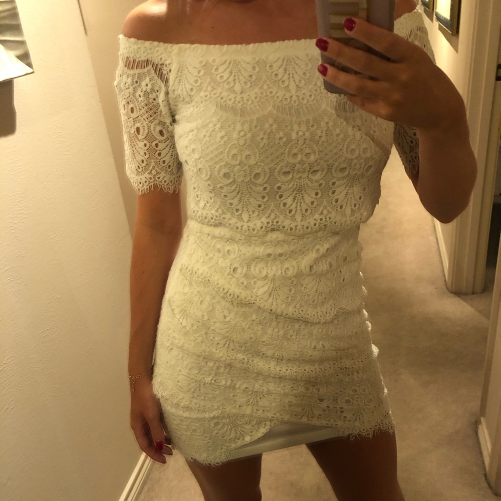 LF white lace dress